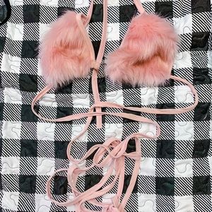 Wrap around fur bikini top 🤩